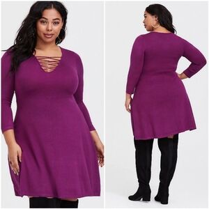 🆕️Torrid Mini Sweater Cross Front Skater Dress